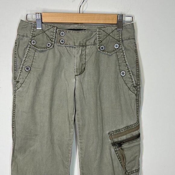 Vintage EXPRESS Womens Capri Green Cropped Pants Size 0 - Picture 3 of 8